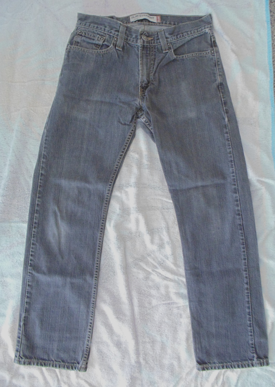 Y2K Vtg Levi's 514 Men Jeans 31X32 Black Denim Slim Straight Leg Rocker Faded
